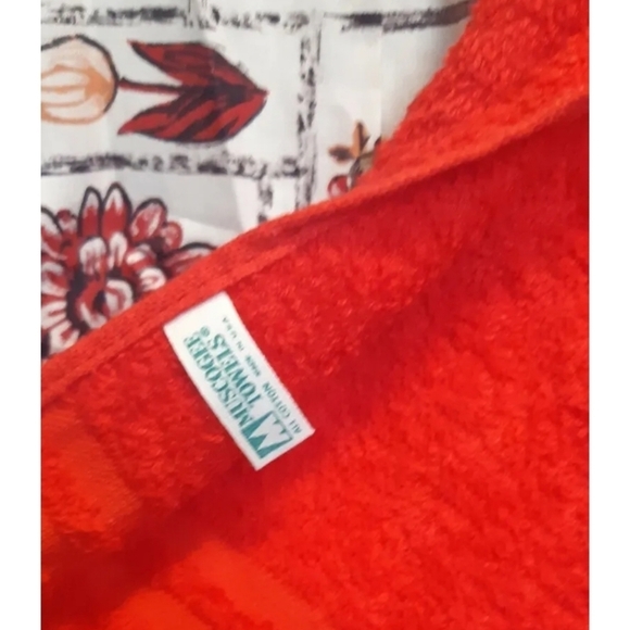 VTG SILIN'S floral HALF apron button MUSCOGEE hand towel RICK RACK coastal chic - Picture 3 of 5